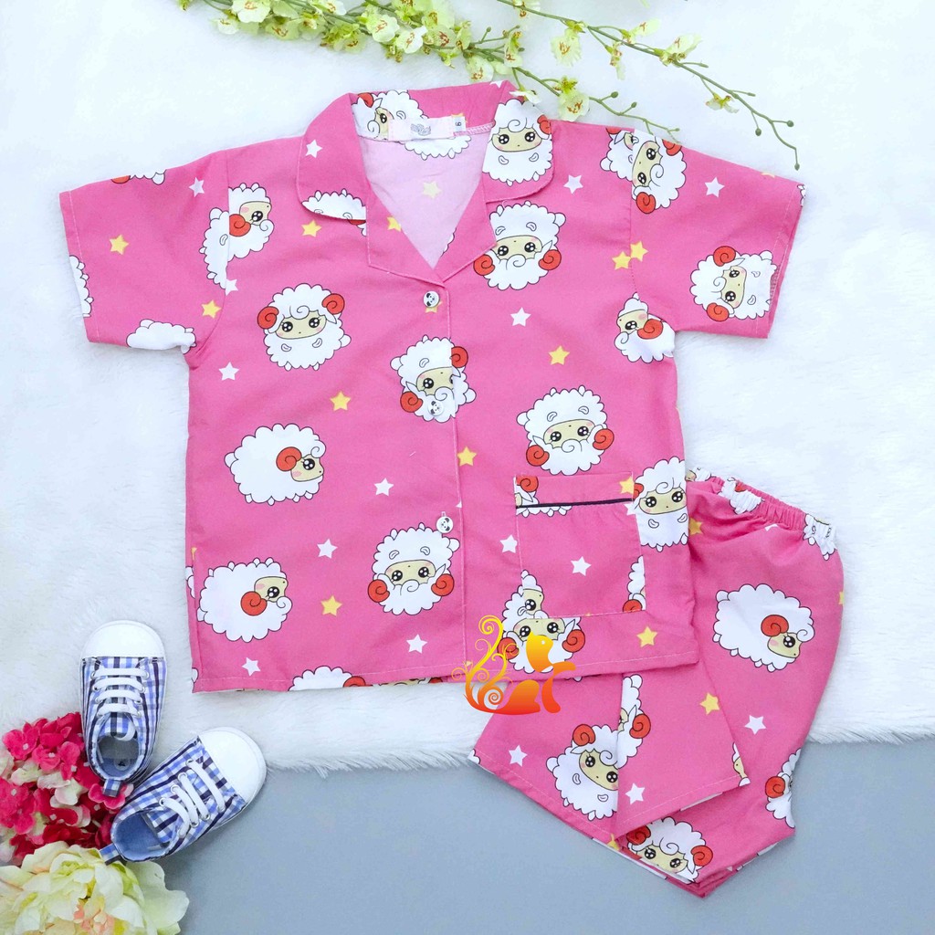 Bộ Đồ Mặc Nhà &quot;Cừu - Sao&quot; Pijama Kate Thái - Cho Bé 8 - 38kg.