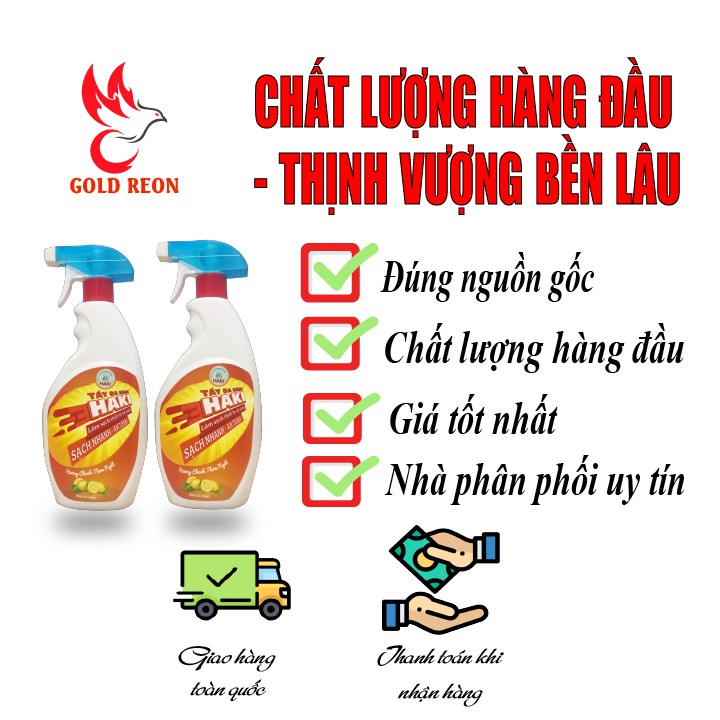 Combo hai chai tẩy đa năng Haki loại 2019 sáng inox sạch gạch men sáng nhà tắm