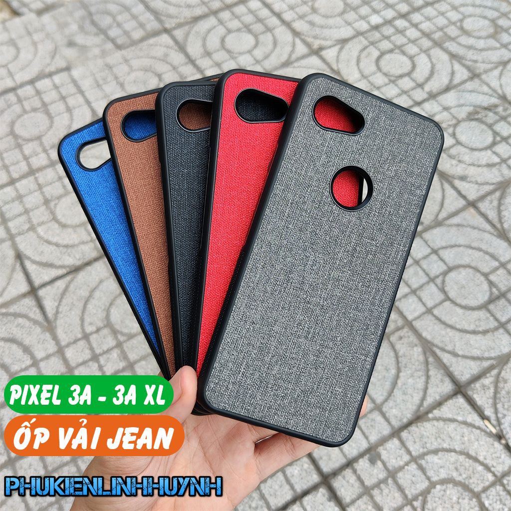 Google Pixel 3A, 3A XL_Ốp lưng vân vải Jean chống bán vân tay