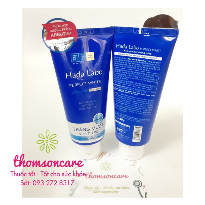 Sữa rửa mặt trắng da Hada Labo Perfect White Cleanser 80g - Chính hãng Hadalabo | BigBuy360 - bigbuy360.vn