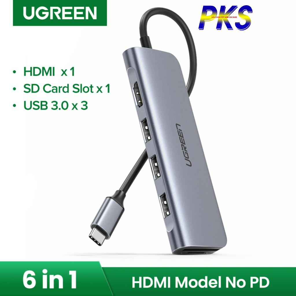 Cáp USB Type C To HDMI, USB 3.0, Đọc Thẻ SD/TF Ugreen 70410