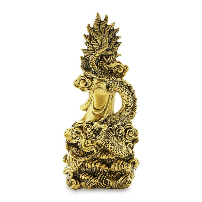 Tượng Phật bà Quan Âm cưỡi rồng 27x12cm