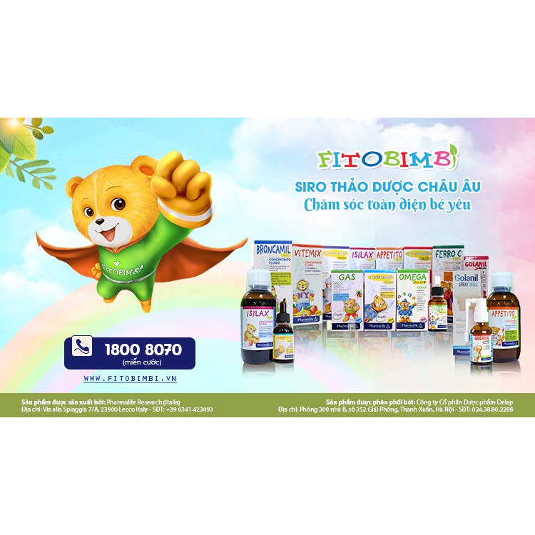 Siro thảo dược Fitobimbi Immuno nhập khẩu từ Ý hỗ trợ tăng hệ miễn dịch- tăng đề kháng cho bé (Date 2/2024)