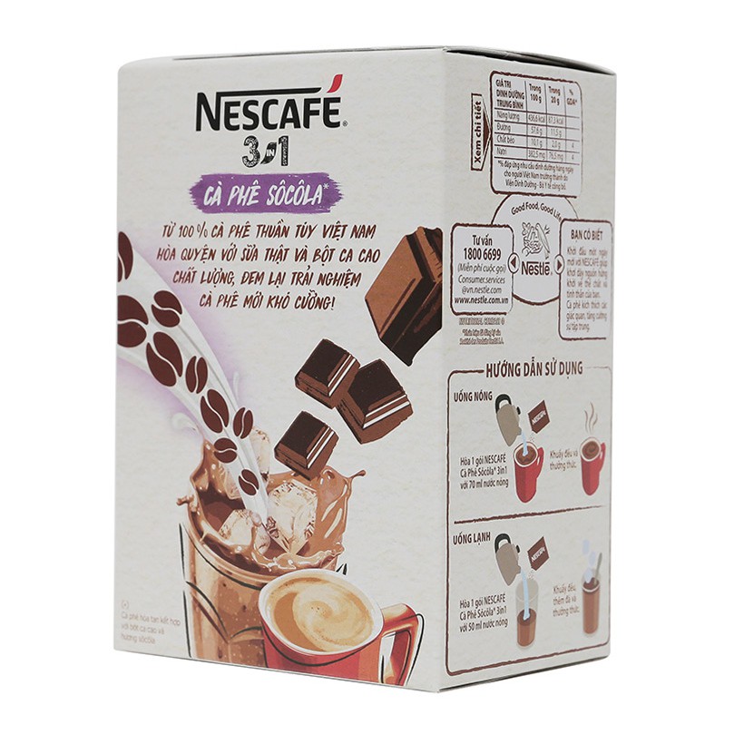 Hộp 10 gói x 20g NESCAFE Cà Phê Sô Cô La