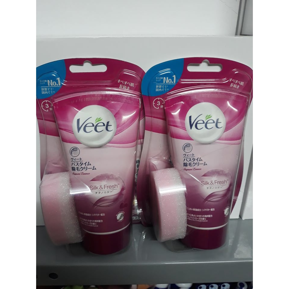 Kem Tẩy Lông Veet Nhật Bản 150gr kèm bông cọ