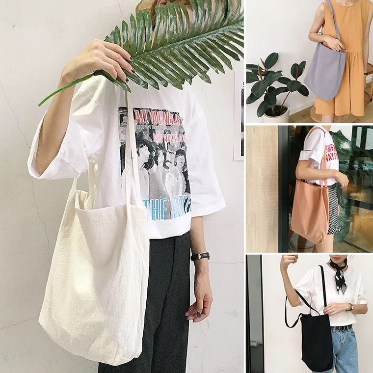 (Freeship từ 50k)MD13- Túi vải bông sợi đay mềm basic siêu chất