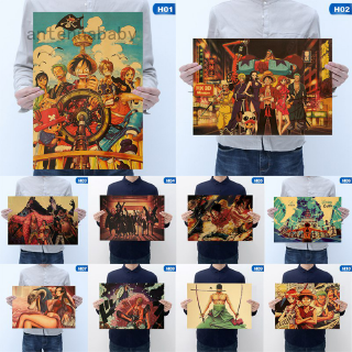 Poster dán tường in họa tiết hoạt hình One Piece
