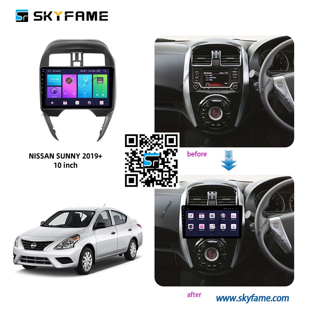 Mặt dưỡng màn hình DVD android 9” 10” NISSAN SUNNY 2010 2011 2012 2013 2014 2015 2016 2017 2018 2019 2020 2021