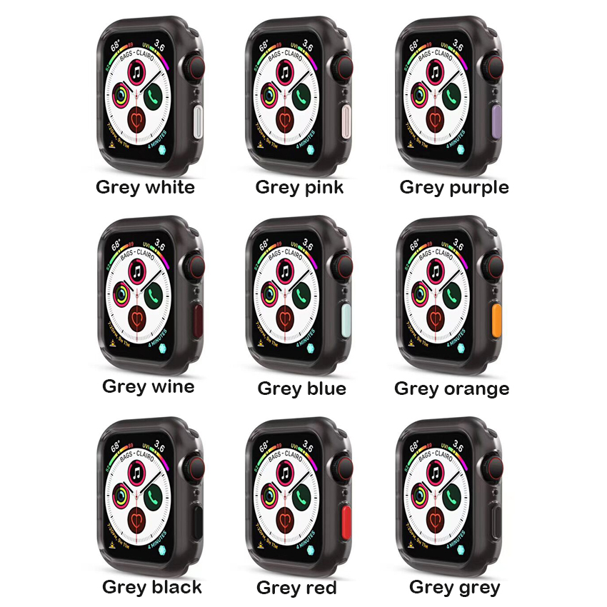 Khung Silicone Nhiều Màu Bảo Vệ Mặt Đồng Hồ Apple Watch Series 6 SE 5 / 4 44mm Iwatch 5 4