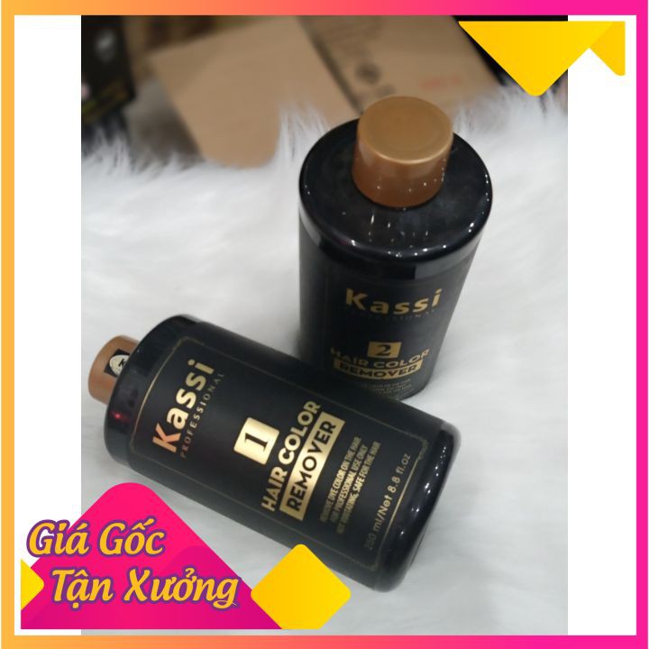 Sản Phẩm Rửa/Bóc Màu Tóc Nhuộm KASSI 250mlx2.( Gồm số 1 và số 2)  hàng chuẩn , không kích ứng
