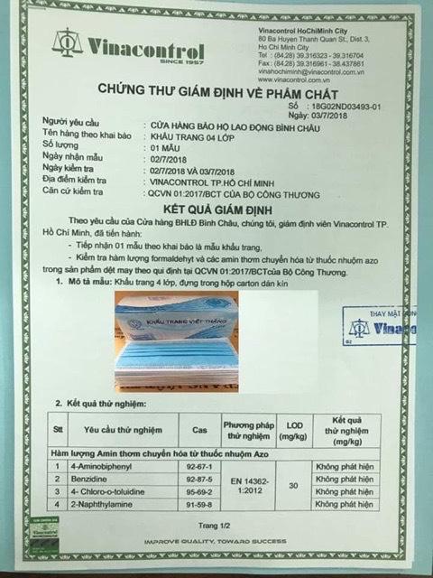 khẩu trang y tế Việt thắng 4 lớp hộp 50c