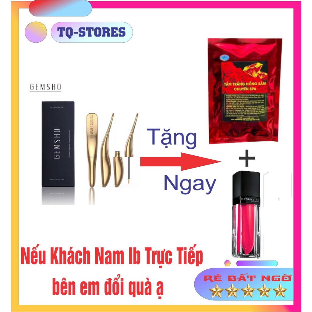 (MUA 1 TẶNG 2 QU À) Serum Dưỡng Mi Gemsho Eyelash & Eyebrow 3ml của Mỹ Giúp Mi Dài Quyến Rũ