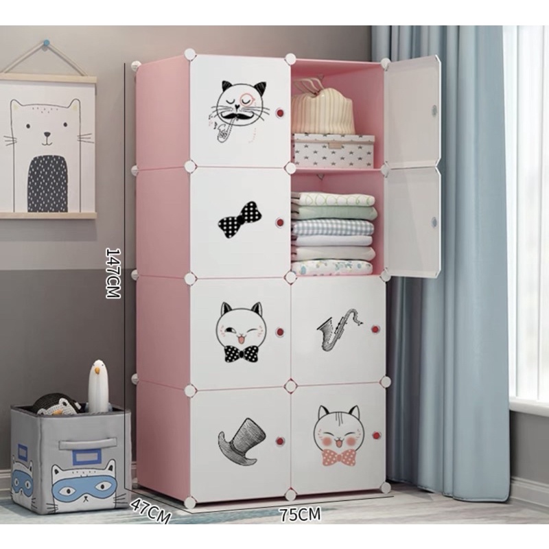 Tủ nhựa ghép 8 ô gọn nhẹ, size to sâu 47
