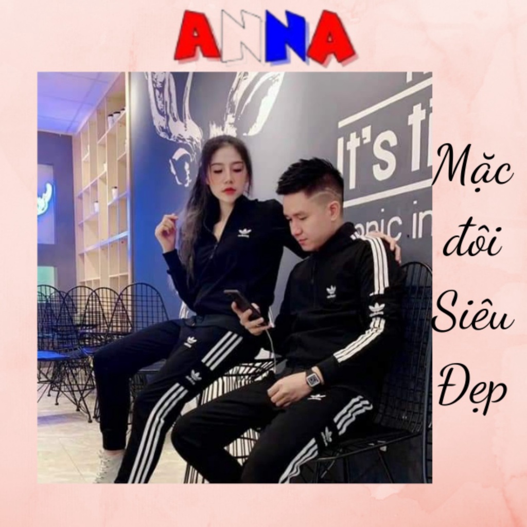 Bộ thể thao Adidas nữ sét bộ thu đông, quần bo ống chất umi dày mịn siêu đẹp  ANNA-FASHION
