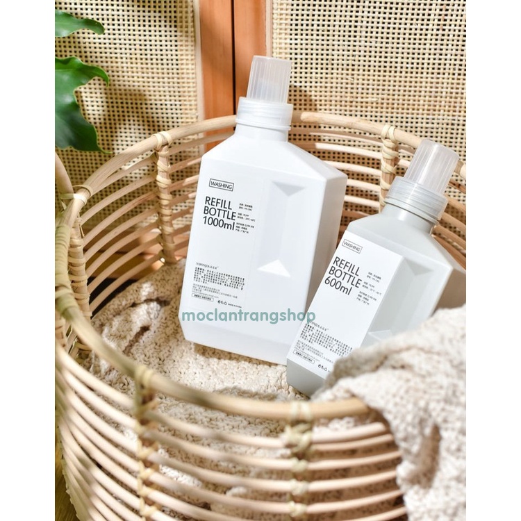 Chai đựng nước giặt nước xả vải có vòi rót chống tràn, bình lọ chiết đựng nước lau nhà dung dịch nước đa năng nắp xoáy