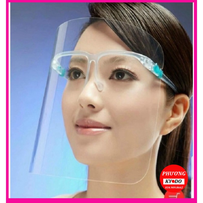 Face Shield Kính Chống Giọt Bắn Bảo Hộ Chống Dịch - CẢ BỘ GỒM KÍNH VÀ GỌNG KÍNH NHƯ HÌNH