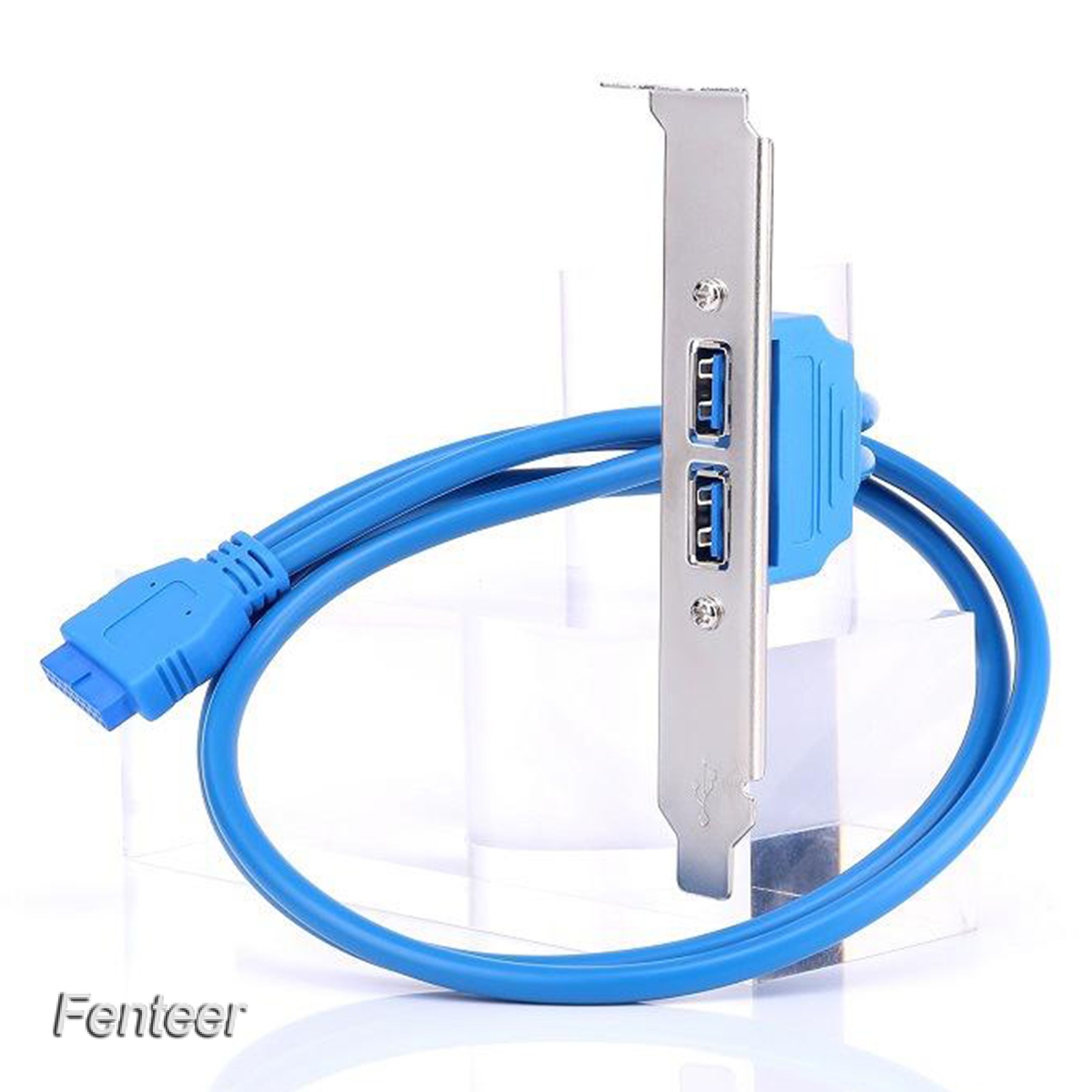 [FENTEER] 2 Ports USB 3.0 Back Panel Mount to 20pin Header Cable with PCI Bracket 50cm