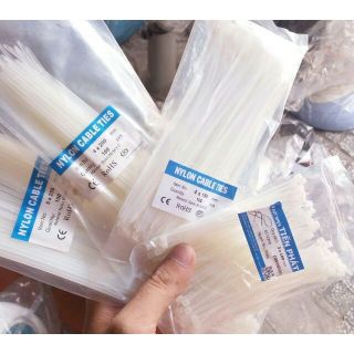 Combo 10 túi dây rút trắng 20cm x 4mm