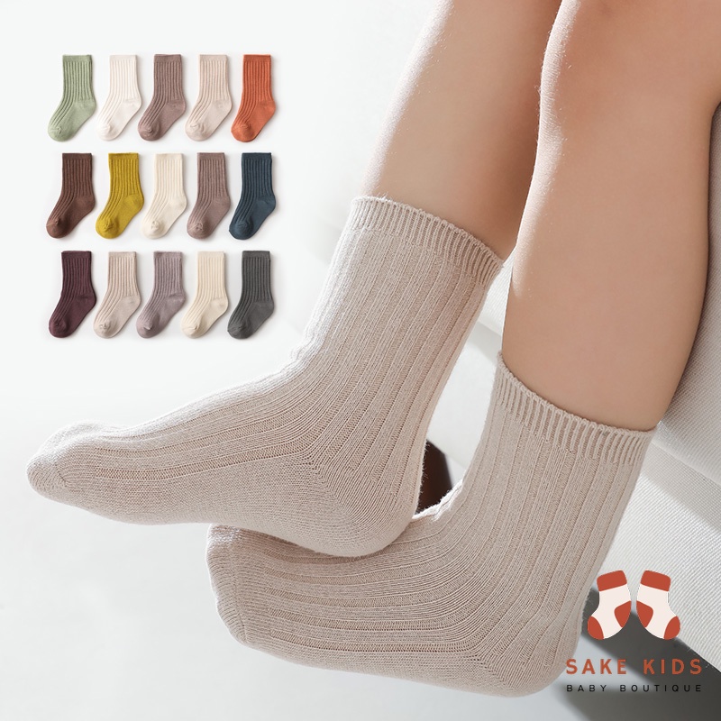 Set 5 tất vớ trẻ em - Tất trơn cao cổ dễ thương chất len tăm cho bé từ 0-8 tuổi hàng chính hãng Nemo Baby dày dặn SET5T