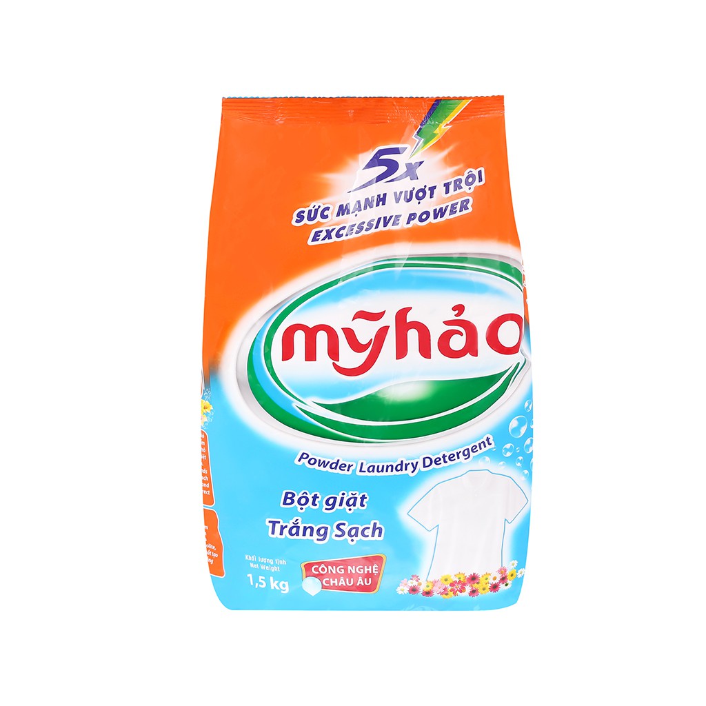 Bột giặt Mỹ Hảo 5X trắng sạch 1.5kg