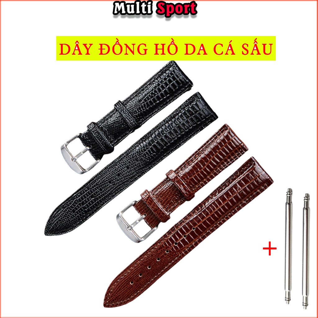 Dây đồng hồ, dây đồng hồ da cá sấu nam nữ đủ kích thước 12-24mm