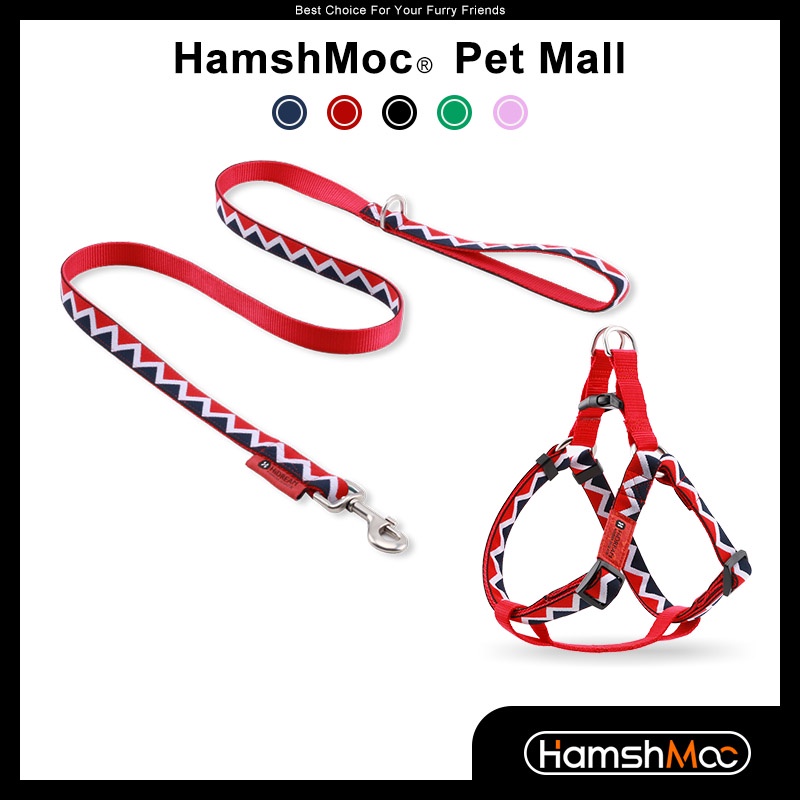 HamshMoc Bộ Dây Dắt Thú Cưng Đi Dạo Bằng Nylon Mềm Bền Có Thể Điều Chỉnh