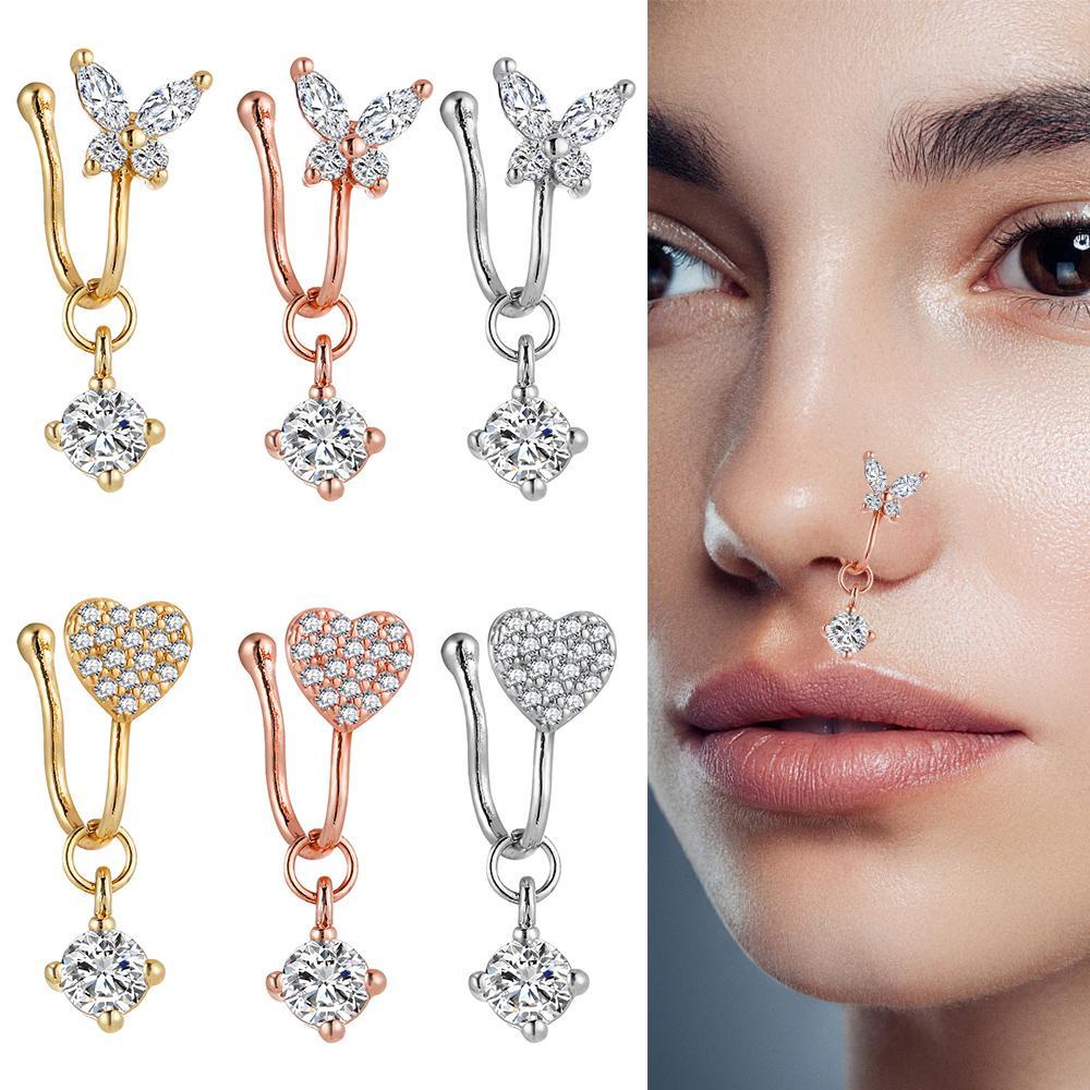 SUMU Nhẫn Mũi Giả Hình Bướm Thời Trang Cho Nam Nữ