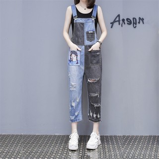Quần Yếm Jean 9 Tấc Dáng Rộng Kiểu Châu Âu Thời Trang Mùa Xuân 2019 Cho Nữ Cỡ S-2xl