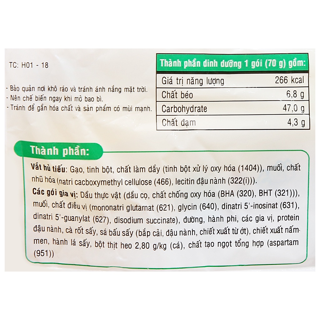 Combo 5 gói hủ tiếu sườn heo Nhịp Sống 70g