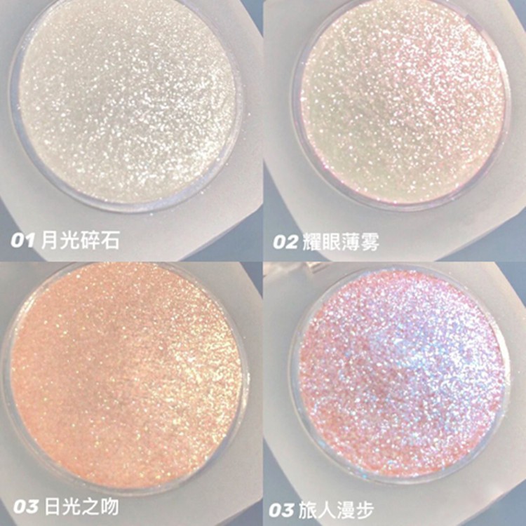 high quality waterproof Super shiny mashed potato highlighter，applied to the face and body，4 color brighten Diamond Highlight Gel