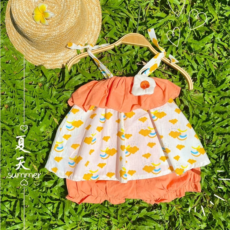 Set áo 2 dây cầu vồng kèm quần bí cho bé gái sơ sinh - 3 tuổi MINTSCLOSET Mint's Closet - GA2027