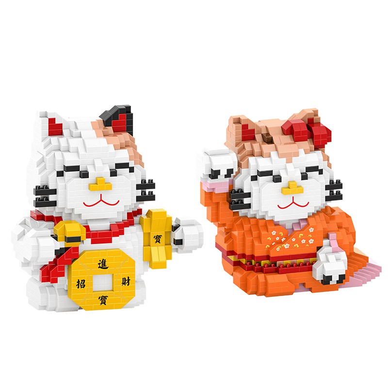 [1000+ chi tiết] Bộ Lắp Ghép Lego Hình Mèo Thần Tài - Xếp hình trí tuệ