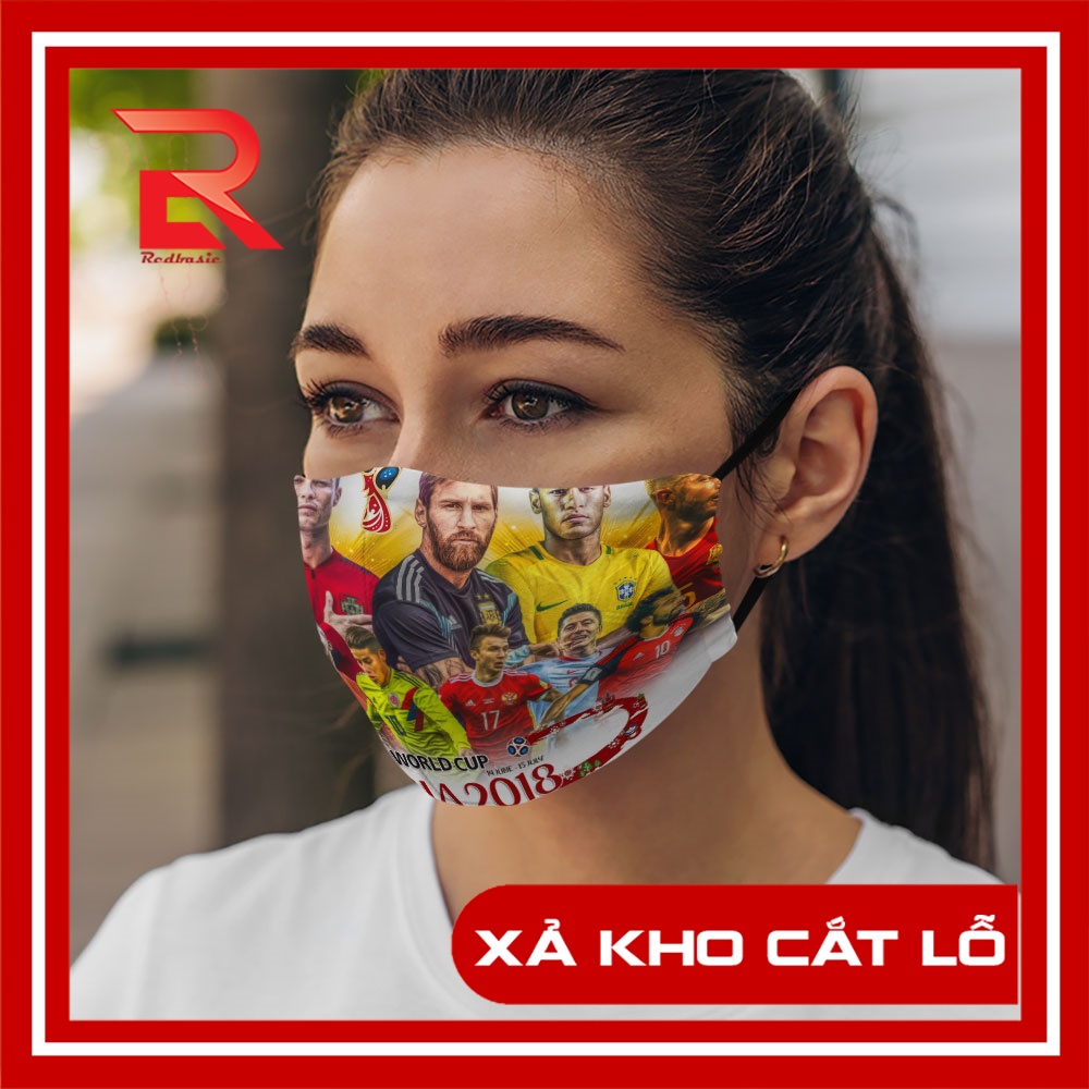 Khẩu Trang Vải Hàn Quốc World Cup RedBasic Vải Cotton 100%, Kháng Khuẩn, Không Đau Tai, Dễ Thở Dành cho Nam Nữ