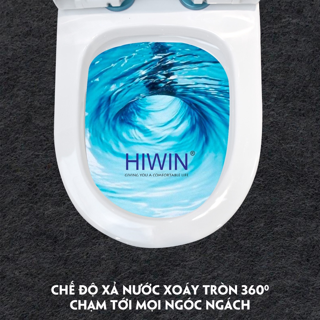 Bồn cầu sứ nguyên khối tráng men chống bám bẩn cao cấp HIWIN MT-2012