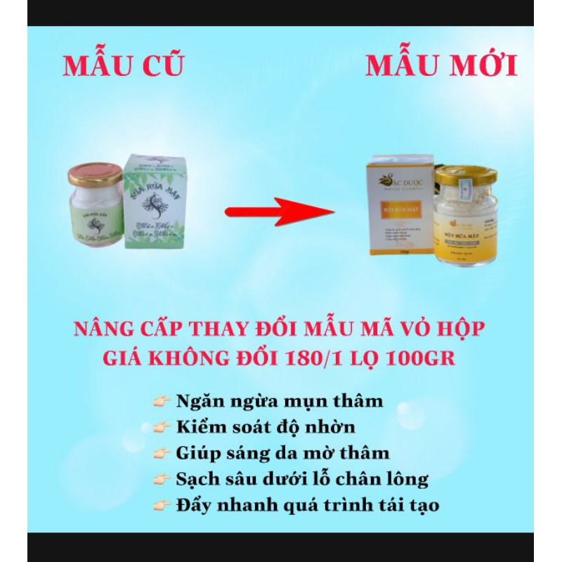 bột rữa mặt sắc dược,kiềm da dầu mịn da