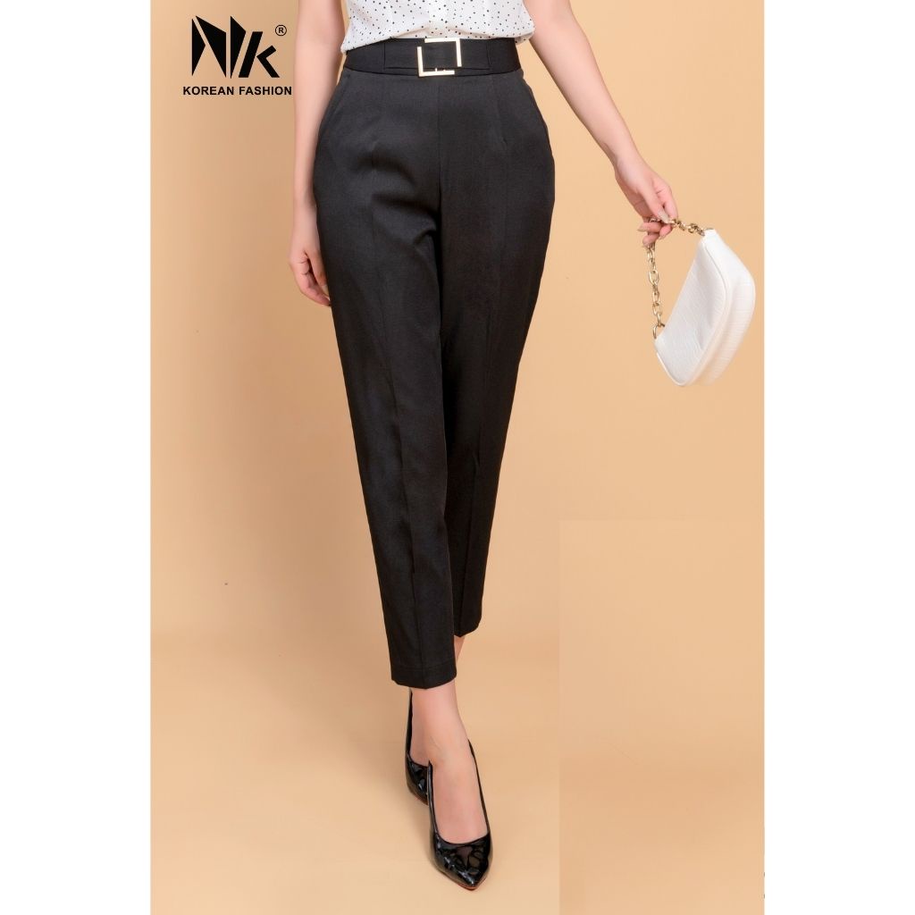 Quần Tây Nữ Công Sở NK Fashion Dáng Baggy Đai Cạp, Chất Liệu Nhập Hàn Mềm Mịn, Chống Nhăn Xù NKQU2101001