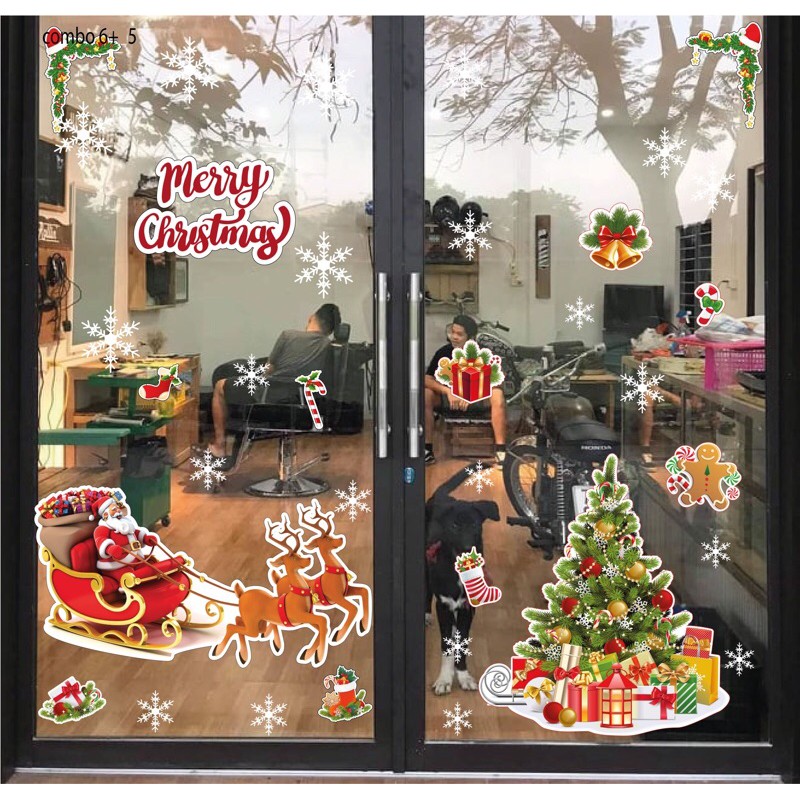 DECAL TRANG TRÍ NOEL 2022 TRANG TRÍ CỬA KÍNH