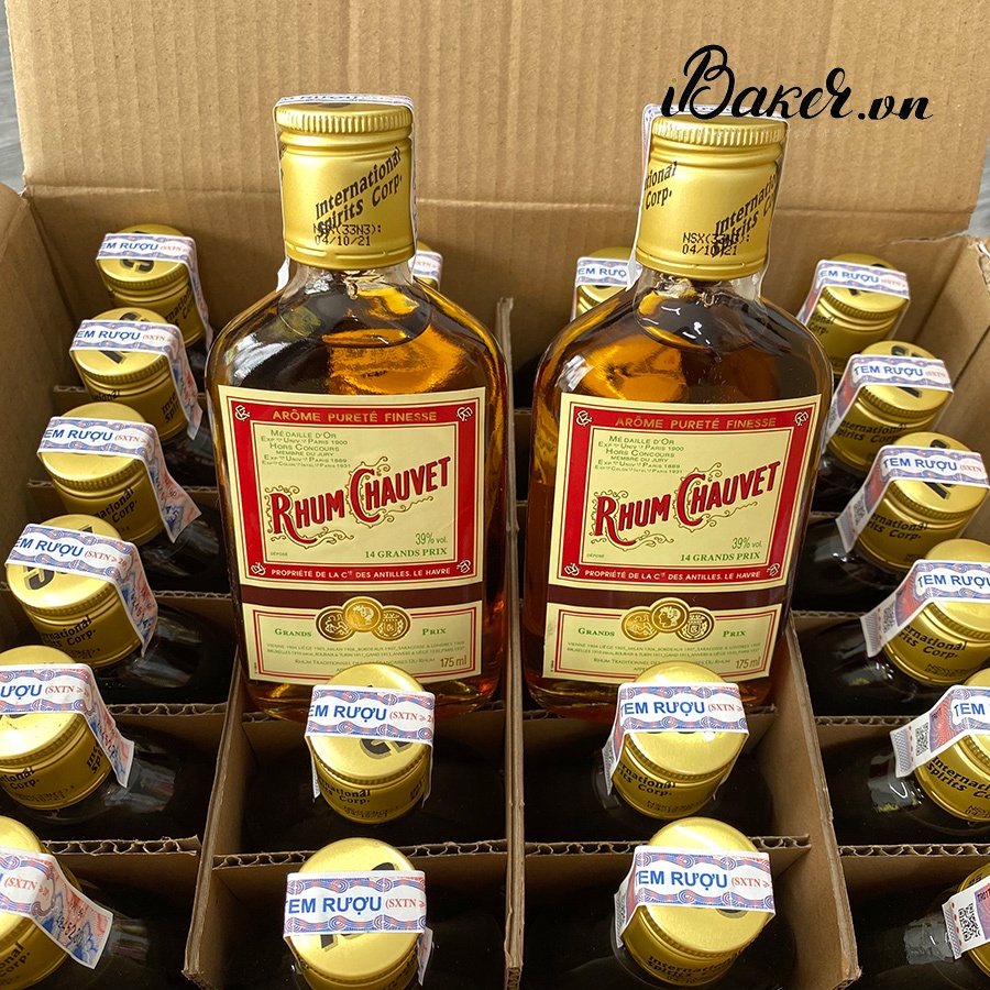 Hương Rum Chauvet - Chai 175ml, nguyên liệu làm bánh, pha chế