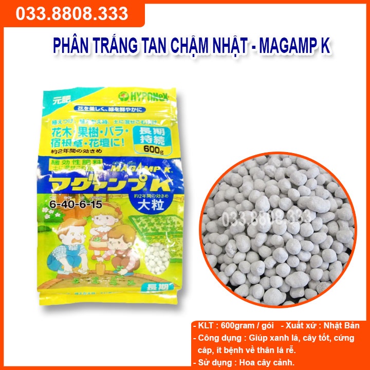 PHÂN BÓN TAN CHẬM NHẬT BẢN MAGRAMP CHUYÊN CHO HOA LAN CÂY CẢNH( GÓI 600GRAM)