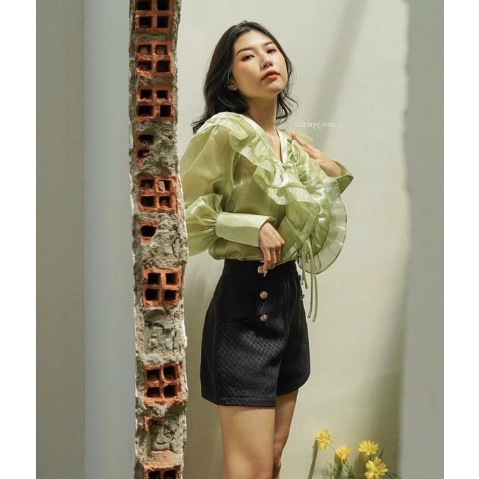 ÁO VIỀN BÈO THẮT NƠ TRƯỚC SIÊU XINH