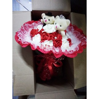 Hoa gấu bông đẹp tình nhân màu đỏ