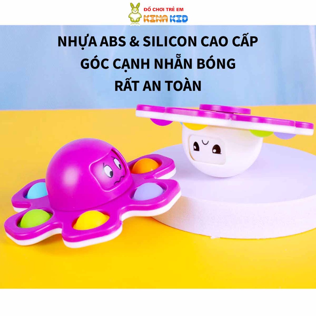 [Mã LIFE0503TOYS giảm 10% đơn 0Đ] Đồ Chơi Fidget Spinner Pop It, Con Quay Bạch Tuột Cảm Xúc, Giúp Giảm Căng Thẳng Cho Bé