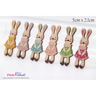 *[Set 5c] Thỏ gỗ vintage cỡ 5cm x 2.1cm làm phụ kiện trang trí, phụ kiện tóc, phụ kiện thời trang, DIY, handmade