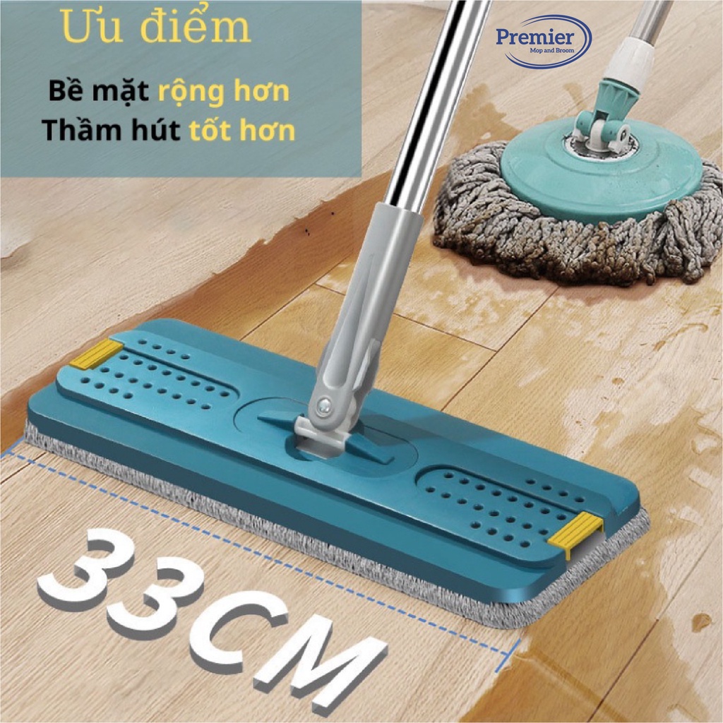 Cây lau nhà tự vắt thông minh Pulito, Bộ lau nhà 360 độ tặng kèm 2 bông lau BLN-R4