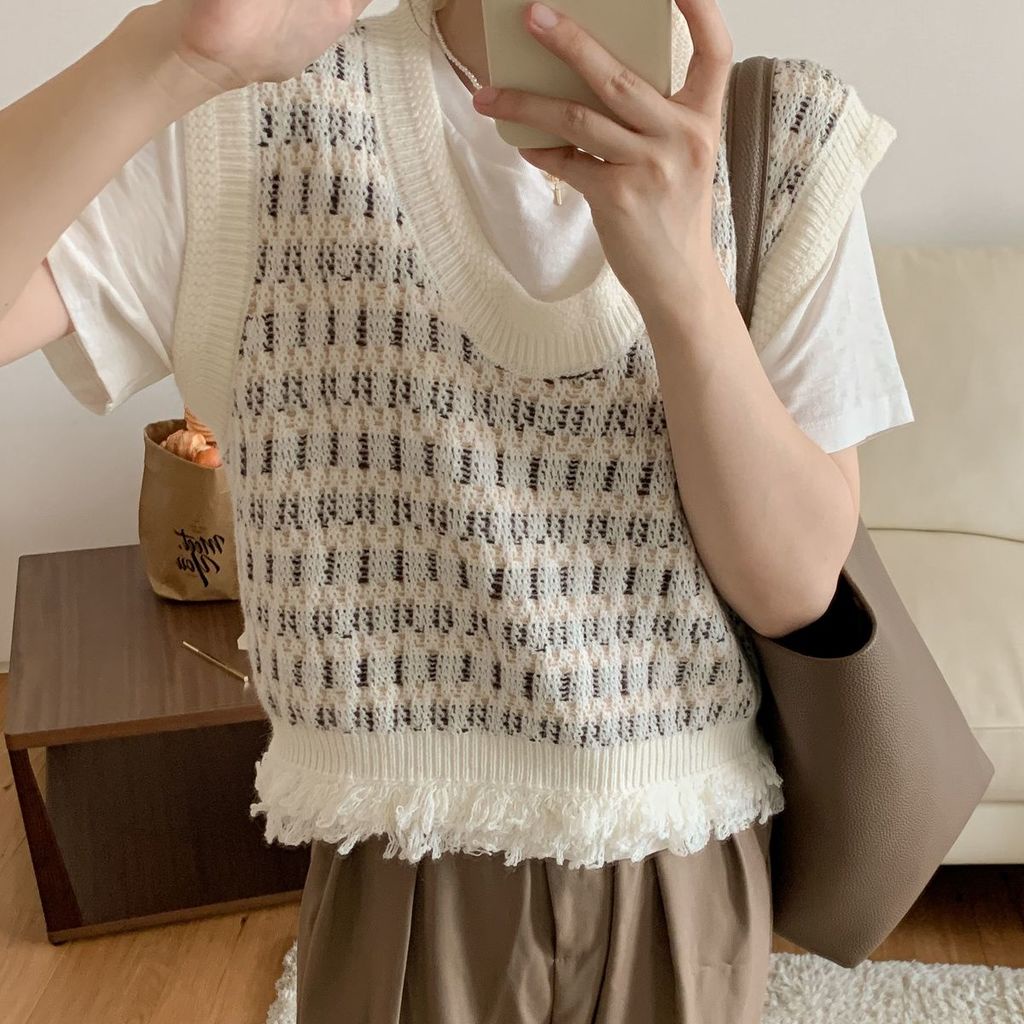 Áo Khoác Len Không Tay Dáng Rộng Thời Trang Dành Cho Nữ