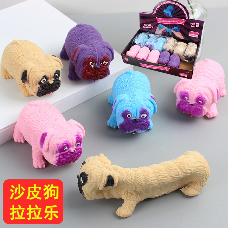 SQUISHY Con Chó PUG chó Pitbull Kéo dài cực đáng yêu mochi slime gudetama