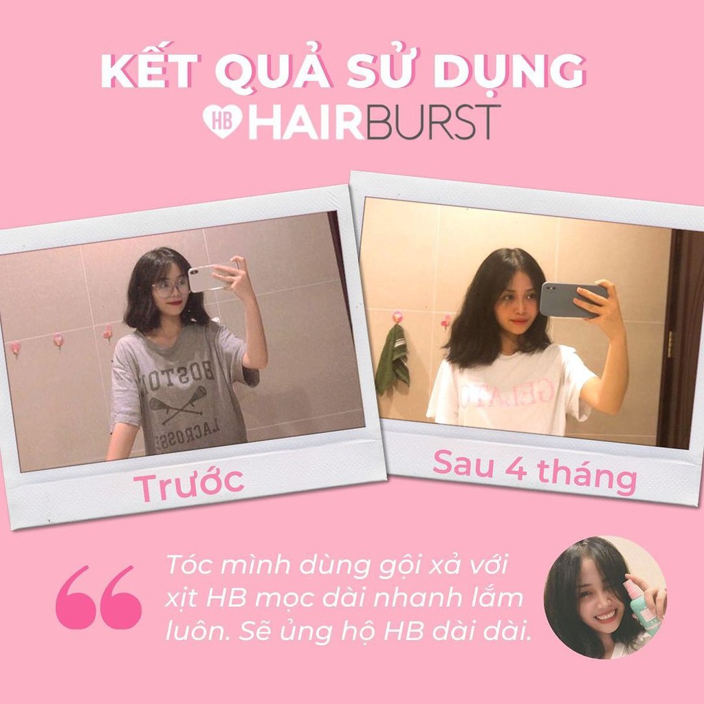 [Mã FMCGMALL2503 -10% đơn 500K] Combo set gội xả + kẹo dẻo Chewable HAIRBURST kích thích mọc tóc, chắc khỏe 350ml/ch