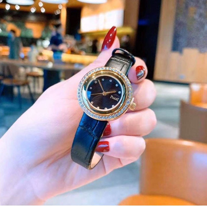 Đồng hồ dây da độc 1 hạt đá