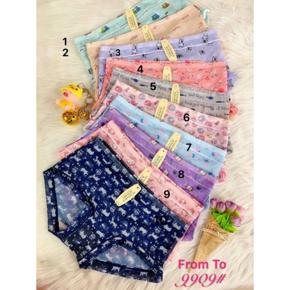 [CHÍNH HÃNG][FREESHIP] Quần nữ lót họa tiết cute dễ thương thông hơi mát lịm co dãn 4 chiều freesize dưới 58kg QQC9909