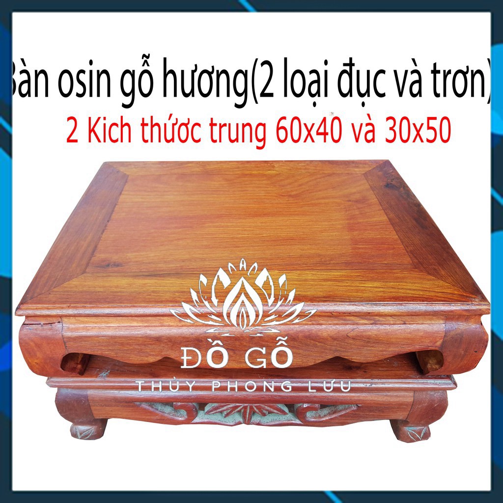 Bàn osin Bàn trà  nhật bản Kỷ trơn gỗ hương cỡ lớn 35x50 và 40x60
